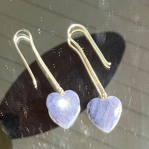 NATURAL PURPLE ADVENTURINE 925 STERLING SILVER EARRINGS